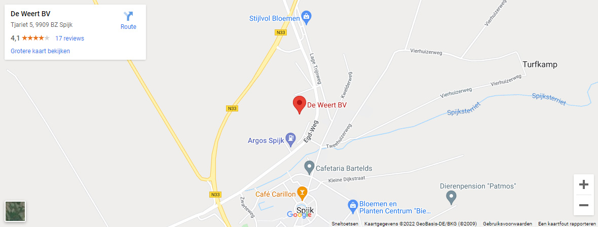 Locatie van De Weert BV